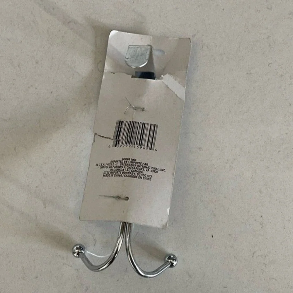 Essentials Over-the-Door Double Hooks New Chrome Plated Silver Color